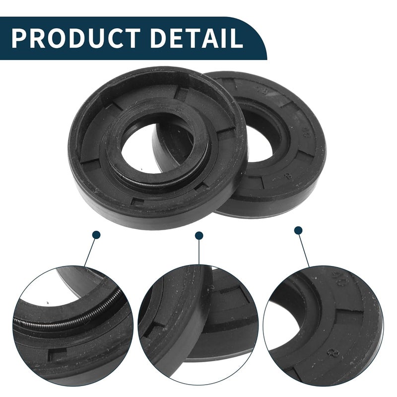 TUCKBOLD Universal Oil Seal TC Double Lip W Steel Spring Seal Ring Rotary Shaft Seal 18x40x8mm High Pressure NBR Rubber Black 5 Pcs - Image 5